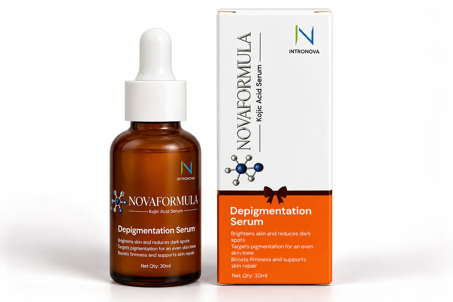 NOVAFORMULA Depigmentation Serum — 30 ml dropper bottle shown with its carton